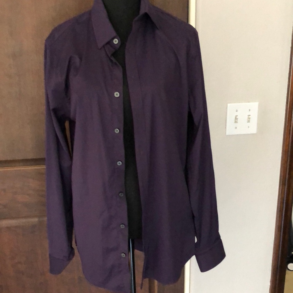 Express Medium Size, Deep, Purple Button Down Shi… - image 1
